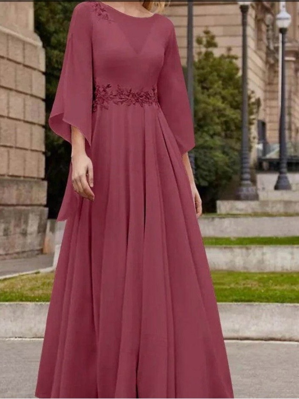 Elegant Mauve Evening Dress